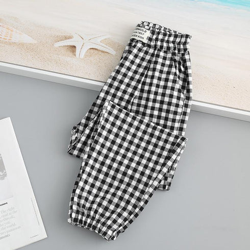 Girl's Plaid Casual Pants