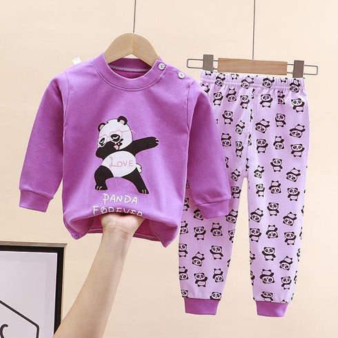 Cotton Underwear Suit Boys and Girls Autumn Clothes Pants Pajamas Loungewear