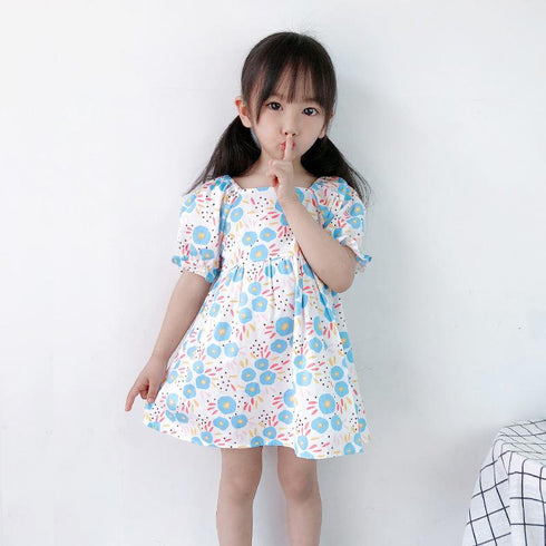 New Sweet Children's Dress Girls Summer Dress Children's Flower Dress Princess Dress