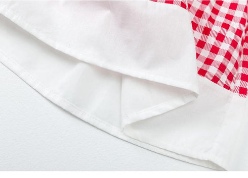 Girl's Sling Dress Summer Sleeveless Plaid Princess Dress