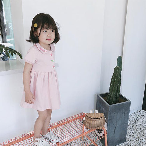 Girls' Dress 2022 Summer New Girls' Academic Skirt Cotton Princess Skirt