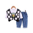 Children's Long Sleeve Knitted Cardigan Vest Set of Three