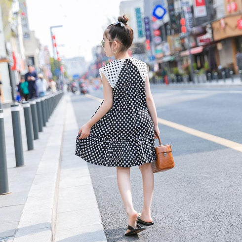 Girl's Summer Polka Dot Princess Dress