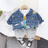 Boys Spring and Autumn Denim Coat Long Sleeve Three-Piece Set