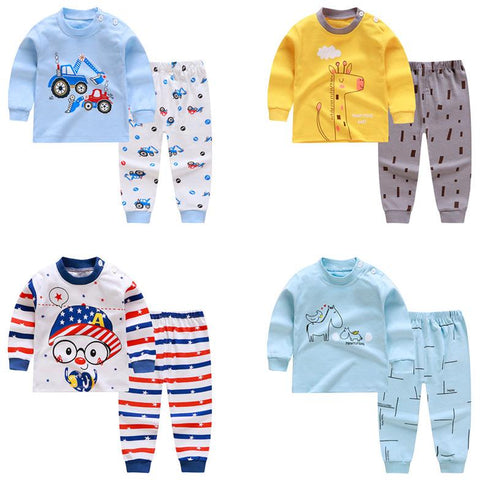 Cotton Underwear Suit Boys and Girls Autumn Clothes Pants Pajamas Loungewear
