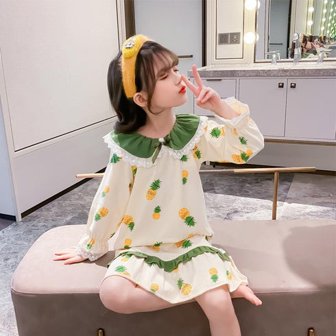 Spring And Autumn Girls Long Sleeve Home Dress Sleeping Dress