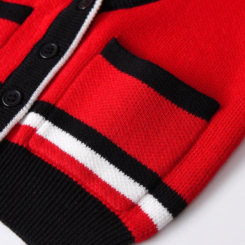 Fall/winter Children Cardigan V-neck Long Sleeve Sweater Coat