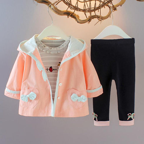 Baby girl casual cartoon long sleeve suit
