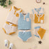Summer children sleeveless triangle short two-piece set