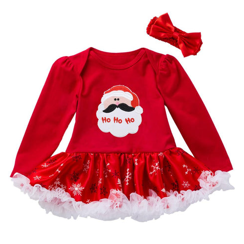 Christmas Baby Long Sleeve Ha Dress Jacket Climbing Dress Infant Festival Suit