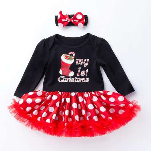 Christmas Baby Long Sleeve Ha Dress Jacket Climbing Dress Infant Festival Suit