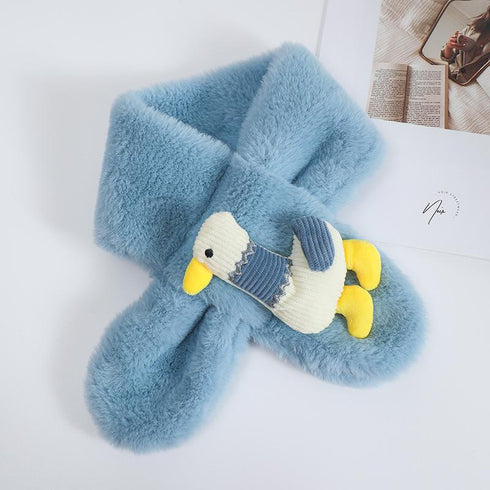 Children's Plush Scarf With Zoo Animal Decal