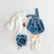 Baby Denim Suspender Pants + Long Sleeved T-shirt + Hat 3-Piece Suit