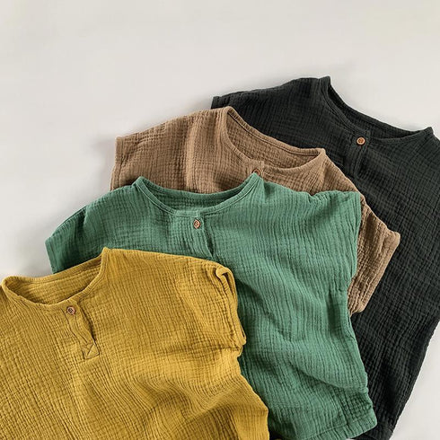 Double Layer Cotton Sand Summer Thin Breathable Baby Sleeveless BODYSUIT