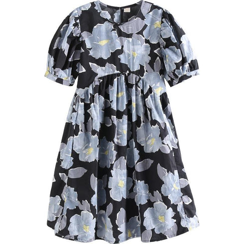 Floral Dress Foreign Style Bubble Sleeve Children's Princess Dress