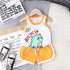 Cartoon round neck sleeveless vest set sports shorts two-piece set