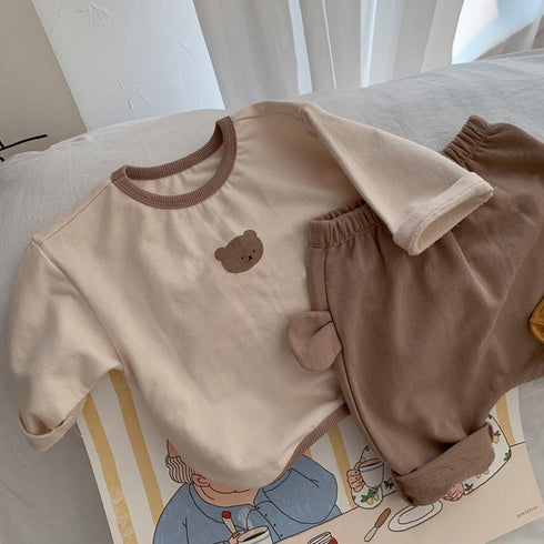Spring and Autumn Long Sleeve T-shirt Top and Pants Set