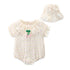 Summer New Baby Girl Jumpsuit Baby Girl Floral Hat Fart Suit Two-piece Sweet And Cute