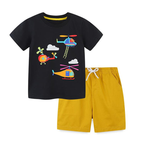 Children's Plane Car T-shirt Set