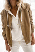 Solid Corduroy Loose Long Sleeve Jacket