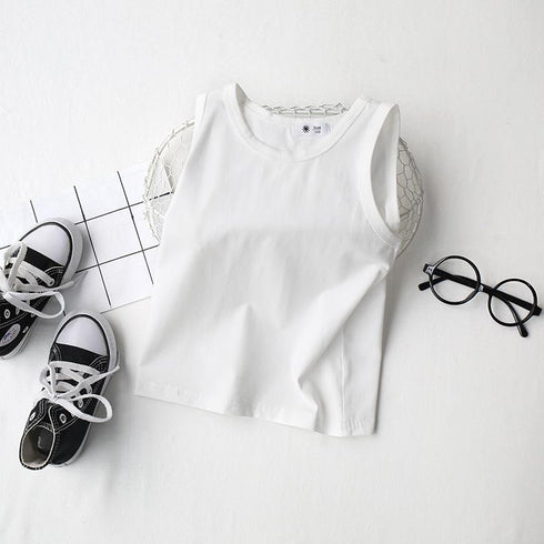 Summer children's vest camisole solid cotton bottoming shirt children's vest