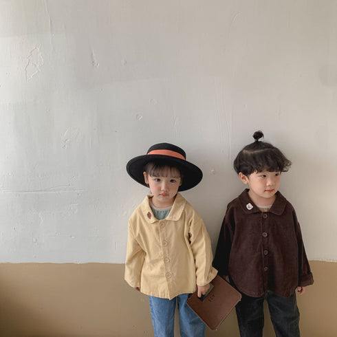 Spring and Autumn New Baby Collar Coat Corduroy Thin Coat