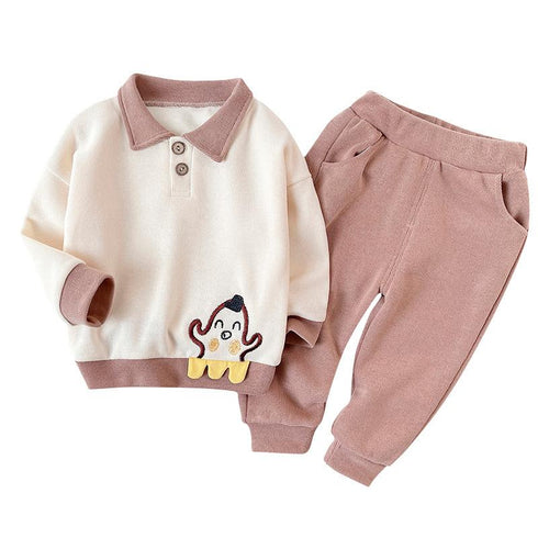 Boys Spring and Autumn Long Sleeve Casual Pants Two-Piece Set