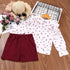 Spring and Autumn Girls Long Sleeve Skirt Pants Two-Piece Set