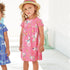 European And American Style Girls Short Sleeve Dress Summer Knitted Cotton Cartoon Round Neck Princess Dress Cute Printed Children's Dress