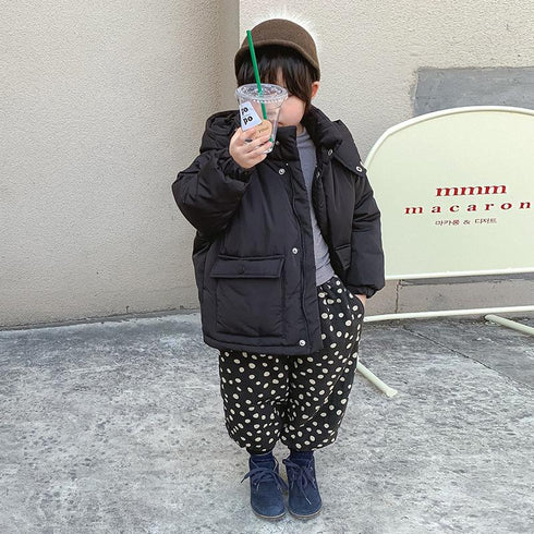 Children's Short Down Jacket Thickened Hat 90 White Duck Down