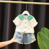 Summer Baby Doll Shirt + Denim Shorts Two Piece Set