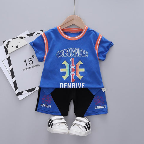 Summer children's clothing short sleeve suit two-piece set