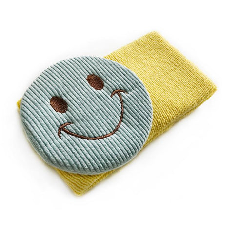 Cartoon smiley face-protecting knitted wool warm hair band