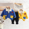 Winter boy plus velvet padded suit three-piece set