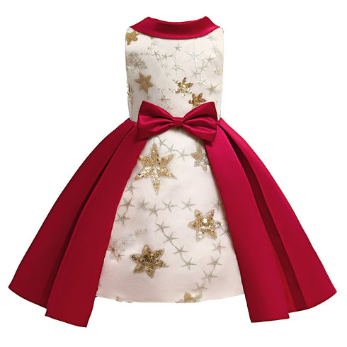 Girls' Dress Star Embroidered Sequin Princess Dress Dress Children's Dress