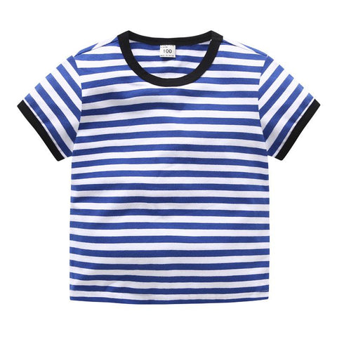 Summer Boys' And Girls' Stripe Short Sleeve T-shirt