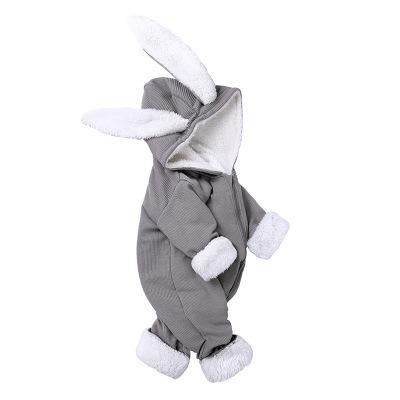 Autumn And Winter Baby Children's Clothing Rabbit Ear Jumpsuit Plus Velvet To Keep Warm