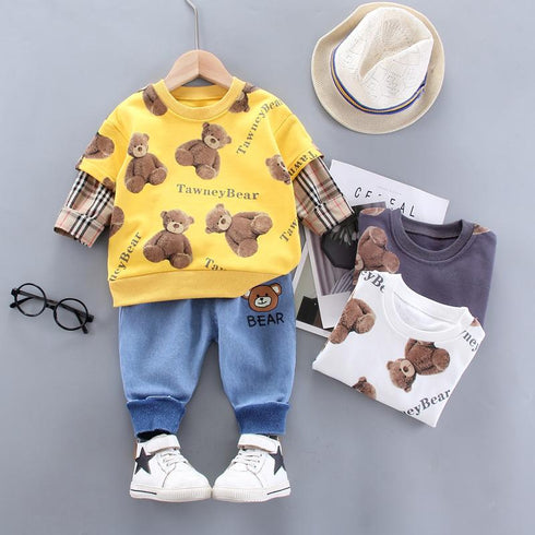 Children's Long Sleeve Sweatshirt Jeans Two-Piece Set