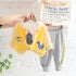 Small Dinosaur Round Neck Baseball Suit Three Piece Set Baby Sports Pants Set