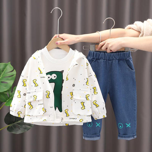 Spring and Autumn Boys Cardigan Set of Three