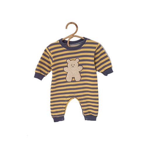 Striped jumpsuit cartoon bear ha clothes climbing suit