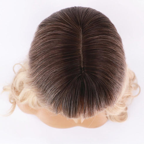 Women's Long Curly Hair Brush Wig Headgear