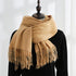 Solid color cashmere scarf fashion tassel scarf