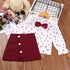 Spring and Autumn Girls Long Sleeve Skirt Pants Two-Piece Set