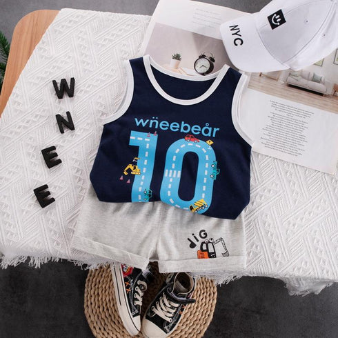 Boys Summer Vest Set Two-Piece Set