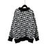 Small Plaid Crewneck Knit Sweater for Autumn and Winter