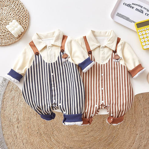 Autumn Dress Male Baby Jumpsuit Fake Two-piece Climbing Suit Ha Clothes Outside Suit