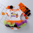 Halloween Baby Dress Printed Net Sand Dress, Exotic Cute Short Sleeved Dress And Socks Set