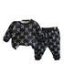 Winter children's velvet suit two-piece set