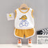 Round Neck Sleeveless Suspender Suit Sports Shorts Two-piece Set